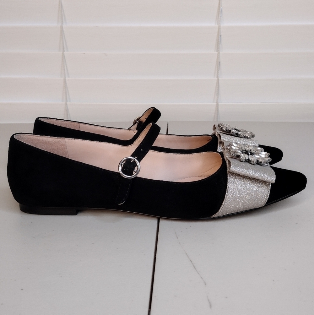 J. Crew Velvet Marina Holiday Jane With Jewels Embellished Flat Loafers Size 8.5 - Picture 3 of 13